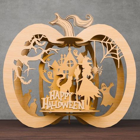 Halloween Haunted House Mansion Laser Cut File SVG For Glowforge, Halloween 3D Pumpkin Glowforge SVG Laser cut files #lasercutfiles laser cut files svg #lasercutfilessvg laser cut 3d files #lasercut3dfiles pattern #pattern  patterns #patterns templates #templates 7.33 Halloween Puzzles, 3d Pumpkin, House Mansion, Cut Cat, Laser Cut Wood Crafts, Halloween Haunted House, Halloween 3d, Halloween Lanterns, Laser Cut Patterns