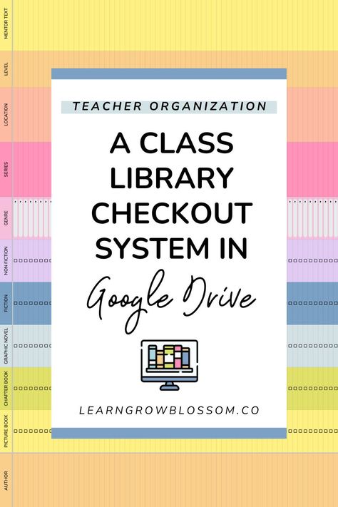 Using a classroom library checkout system and classroom library inventory spreadsheet is game changing in terms of teacher organization. No more wondering where your mentor texts are or how long a student has had a book checked out. Better yet, you can even keep track of your book wish lists, categorize your classroom library books for easy searching, and have students use the book checkout sheet via Google Forms. Click to learn more about this class library checkout system. Library In Classroom Ideas, Book Checkout System Classroom, Classroom Library Organization 3rd, 3rd Grade Classroom Library Organization, Classroom Book Checkout System, Class Library Checkout System, Middle School Classroom Library, Classroom Library Checkout System, Library Checkout System