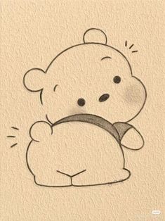 Doodles To Draw When Bored, Cute Pictures To Draw, Creative Doodles, Winnie The Pooh Drawing, Doodles To Draw, Baby Winnie The Pooh, Draw When Bored, Easy Designs, Cute Winnie The Pooh