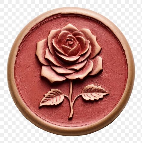 Rose Vintage Drawing, Wax Seal Png, Brown Flowers Aesthetic Sticker, Wax Stamp Png, Rose Flower Sticker, Rose Crafts, Wax Stamp, Vintage Labels, Vintage Store