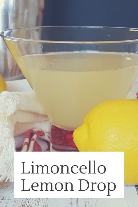 This limoncello lemon drop is a quick and easy cocktail perfect for making a gloomy winter day sunnier. Limoncello, gin, and lemon are a perfect mix. Lemonchello Drinks, Limoncello Drinks, Prosecco Cocktail Recipes, Easy Summer Cocktail Recipes, Gloomy Winter, Limoncello Cocktails, Limoncello Recipe, Simply Lemonade, Homemade Limoncello