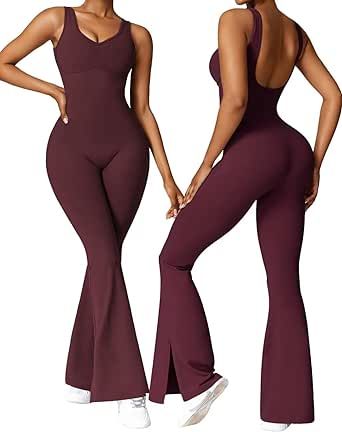 Vertvie Flare Jumpsuits for Women Sexy Backless Tank Top Bodycon Romper Wide Leg Full Length Pants Unitard Playsuit Bodycon Romper, Full Length Pants, Backless Tank Top, Flare Jumpsuit, Grown Women, Luxury Store, Pharmacy Gifts, Playsuit, Jumpsuits For Women