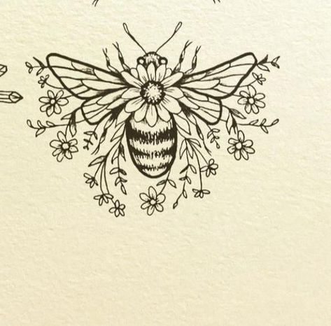 Bumble Bee Tattoo With Flowers, Bumblebee Flower Tattoo, Daisy Bee Tattoo, Bumble Bee And Flower Tattoo, Bee Flower Tattoo, Tattoo Wreath, Beehive Tattoo, Bee And Flower Tattoo, Aloha Tattoo