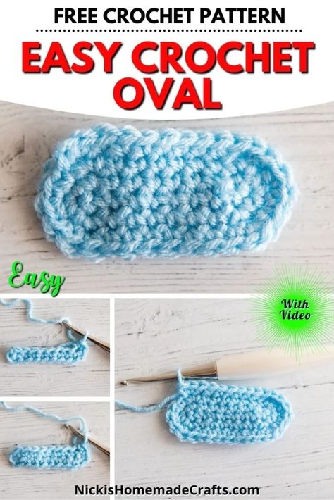 Learn to crochet an oval using Single Crochet Stitches. Easy Beginner Video Tutorial with chart and step by step written free crochet pattern. Trending Crochet Oval Patterns are ideal for crochet beginners and for rugs, mats and bag bottoms. How To Crochet An Oval, Crochet An Oval, Crochet Shapes, Crochet Oval, Crochet Beginners, Rug Tutorial, Crochet Eyes, Crochet Symbols, Easy Crochet Patterns Free