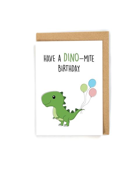 Birthday Card for Kid/toddler/baby/kids Dinosaur Birthday - Etsy Canada Dino Birthday Card Diy, Dinosaur Birthday Card Diy, Birthday Card From Kids, Cute Dino Birthday, Birthday Cards Cute, Cute Dinosaur Birthday, Dinasour Birthday, Birthday Cards For Kids, Sarcastic Comebacks