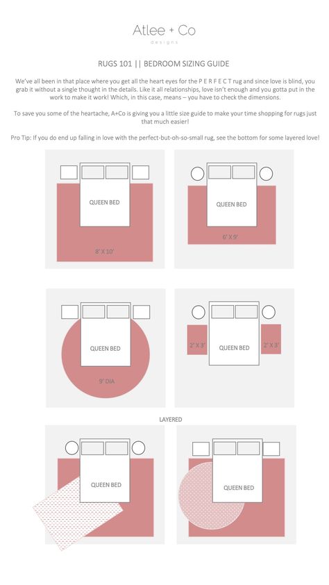 Bedroom Rug Layout, Rug Sizing Guide, Dresser Top Organization Ideas, Bedroom Pillows Arrangement, Bedroom Dresser Styling, Bedroom Makeover Diy, Rug Placement, Shelf Decor Living Room, Interior Design Guide