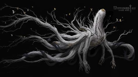 ArtStation - The tree of light Aelend Amos , one bee Tree Of Light, Mythical Creature Art, Tree Monster, Cosmic Horror, 다크 판타지, Alien Concept Art, Monster Concept Art, Fantasy Creatures Art, Dark Art Illustrations