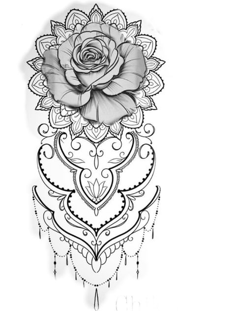 Rose Mandala Tattoo Sleeve, Mandala Name Tattoo, Rose Mandala Tattoo Design, Mandala Rose Tattoo Design, Rose Mandala Tattoo, Mandala Tattoo Shoulder, Mandala Rose Tattoo, Mandala Wrist Tattoo, Rose Mandala