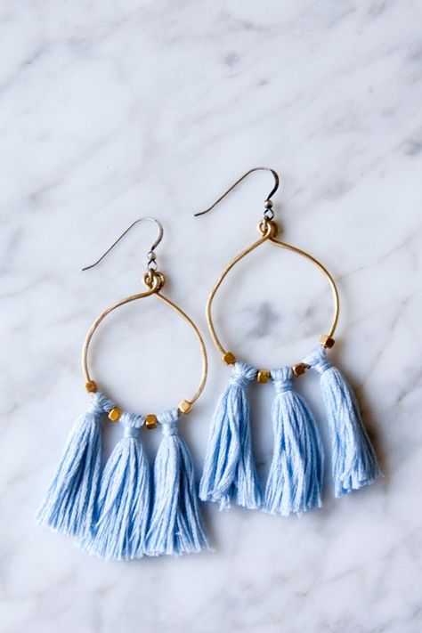 Diy Tassel Earrings, Anting Manik, Diy Tassel, Beaded Tassel Earrings, Jewelry Metal, Diy Decorations, Diy Schmuck, Beaded Tassels, Bijoux Diy