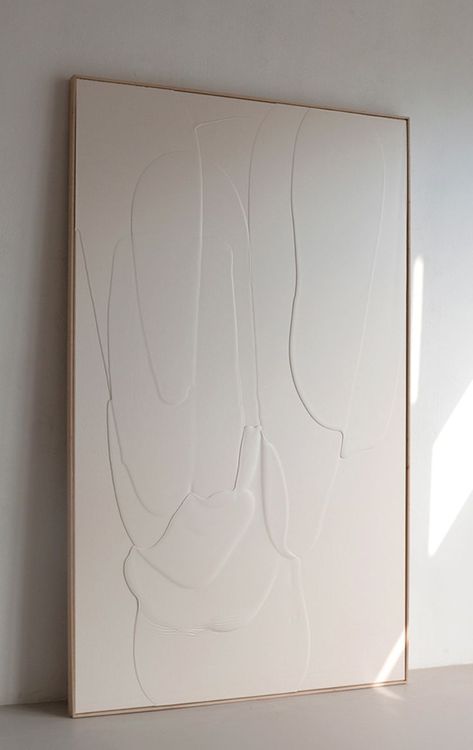 Minimal White Painting, All White Painting, White Painting Aesthetic, White Canvas Painting, Gold Art Painting, Plaster Wall Art, Diy Canvas Wall Art, White Artwork, Diy Artwork