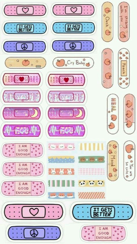 Kawaii Printables Stickers, Cute Kawaii Stickers Printable, Paper Duck Stuff, Stiker Kawaii Cute, Kawaii Money, Printable Stickers Aesthetic, Stiker Printable, 2022 Scrapbook, Kawaii Printables