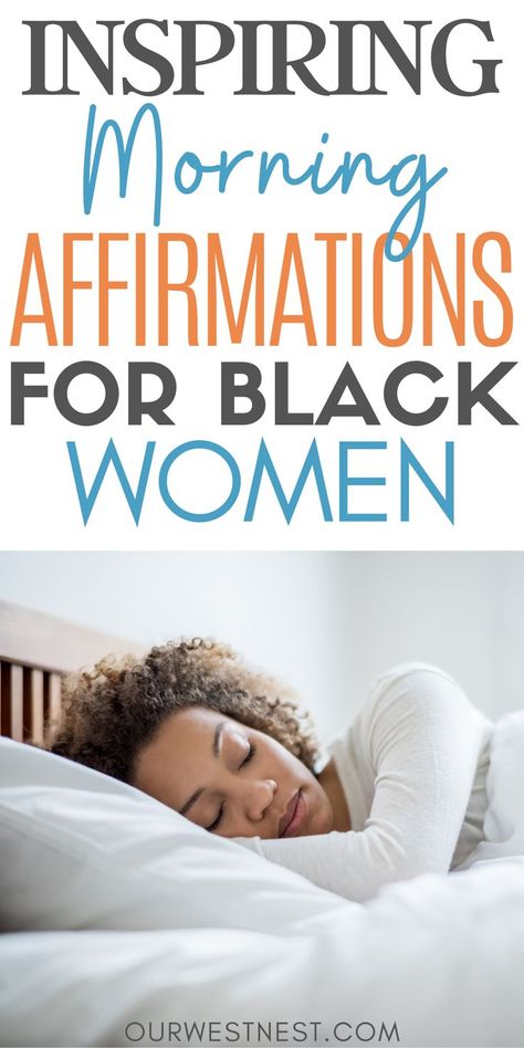 Check out these 55 positive morning affirmations for black women. These affirmations for women will give you the boost of confidence you need to get your day started off right. Not matter what stage of life you're in, these affirmations for success will give you strength, courage and motivation to keep doing your best! Black Women Goals Motivation, Affirmation Quotes Black Women, Morning Affirmations For Black Women, Words Of Affirmation For Black Women, Inspirational Quotes Positive Black Women, Black Women Self Care Ideas, Spiritual Affirmations For Black Women, Self Love Affirmation Quotes For Black Women, Black Women Motivation Quotes