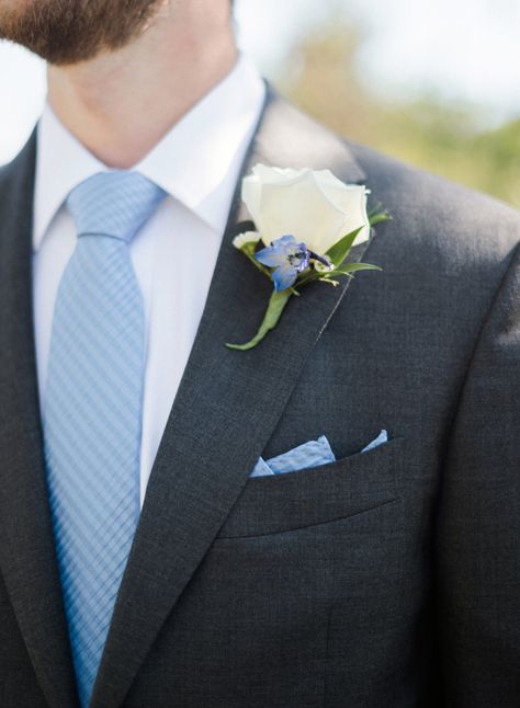 Black Suit Light Blue Tie Wedding, Dark Grey Suit With Dusty Blue Tie, Dusty Blue Tie Black Suit, Dusty Blue Wedding Attire, Black Suit Blue Tie Wedding, Black Tux With Light Blue Tie, Black Tux Dusty Blue Wedding, Black Tux With Blue Tie, Black Suit With Blue Accents