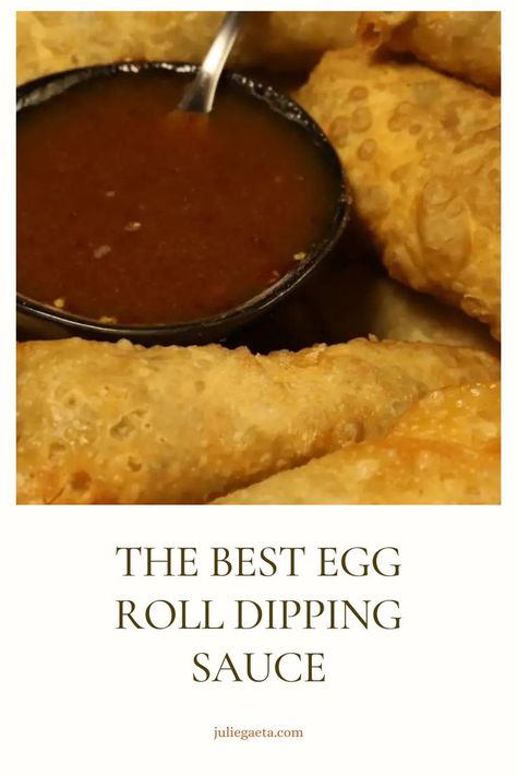 The best egg roll dipping sauce ever. Sweet, spicy, garlicky, and tangy — easy and delicious. Dipping Sauce For Egg Rolls, Sauce For Egg Rolls, Egg Roll Dipping Sauce, Sweet And Sour Dipping Sauce, Easy Egg Roll, Sauce For Eggs, Vegan Egg Rolls, Spicy Eggs, Dipping Sauces Recipes