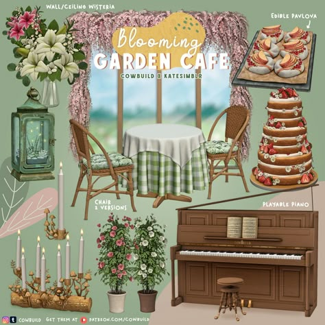 Cowbuild x Katesimblr - February 2023 Set (1) - Blooming Garden Cafe | Cowbuild on Patreon Sims4 Cc Furniture Cottagecore, Sims 4 Cc Cottage Core Dresses, Build Items Sims 4 Cc, Some 4 Cc Furniture, Sims 4 Cc Clutter Plants, The Sims 4 Landscaping Cc, Sims 4 Cc Clutter Free, Sims 4 Cc Rags To Riches Furniture, Sims 4 Cc Hippy Furniture