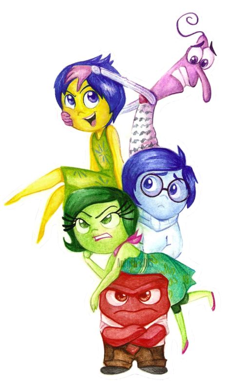 Inside Out: Emotion tower by Antych Inside Out Drawing, Emotions Wallpaper, Drawing Feelings, Disney Character Drawings, Inside Out Characters, Cartoon Drawings Disney, Disney Drawings Sketches, Cartoon Drawings Of Animals, Cartoon Drawing Tutorial