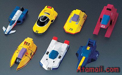 In December 2003, a series of toys based on the vehicles in F-Zero GP Legend were distributed in Japan by Bandai, and each box came with 7 ships, display stands, game sheet and paper-craft dice and chips for playing the game. There was also a trading card game, and each pack of cards came with 5 cards. F Zero, Low Poly Car, Space Ship Concept Art, Low Poly Games, Sci Fi Design, Space Games, Spaceship Art, Game Ui Design, Low Poly Art