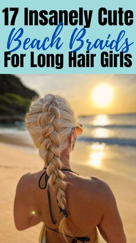 beach braid hairstyles Beach Braid Hairstyles, Beach Hair Dos, Beach Hair Updo, Summer Beach Hair, Wavy Hair With Braid, Easy Beach Hairstyles, Beach Braids, Boho Braid, Beachy Waves Hair