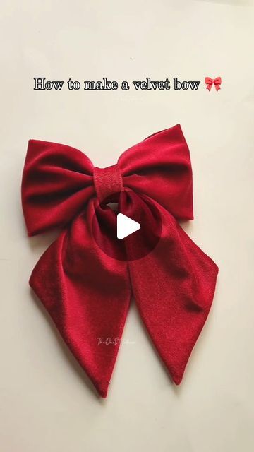 Fabric Bow Tutorial Large, How To Sew A Fabric Bow, Large Bow Pattern, Free Hair Bow Pattern, Diy Girls Bows Hairbows, Velvet Bow Tutorial, Sewing Bow Pattern, Homemade Bows For Hair, Diy Fabric Bow Tutorial