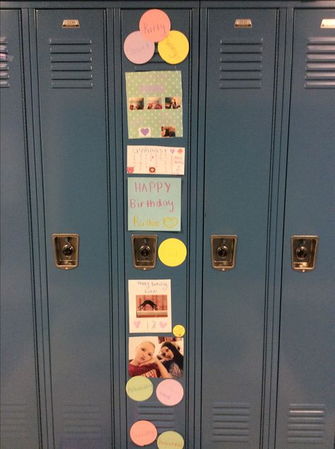 Happy Birthday Locker Ideas, Birthday Locker Decorations Friends, Locker Birthday Decorations, Birthday Locker Ideas, Birthday Locker Decorations, Birthday Locker, Middle School Lockers, Locker Ideas, 14th Birthday Cakes