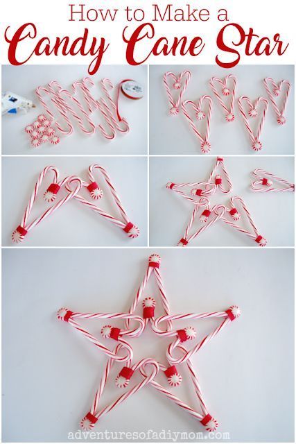 How to Make a Candy Cane Star Tree Topper Diy Star Tree Topper How To Make, Candy Cane Snowflake, Candy Cane Tree Topper, Candy Cane Crafts Diy, Diy Christmas Star Topper, Candy Cane Decorations Diy, Diy Star Tree Topper, Tree Topper Diy, Christmas Star Crafts