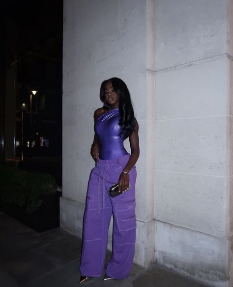 Blue Purple Outfit, Purple Outfit Black Woman, Monochrome Purple Outfit, Purple Outfits Black Women, Purple Monochrome Outfit, Glamour Outfit, Plus Size Baddie Outfits, Monochromatic Fashion, Purple Outfits