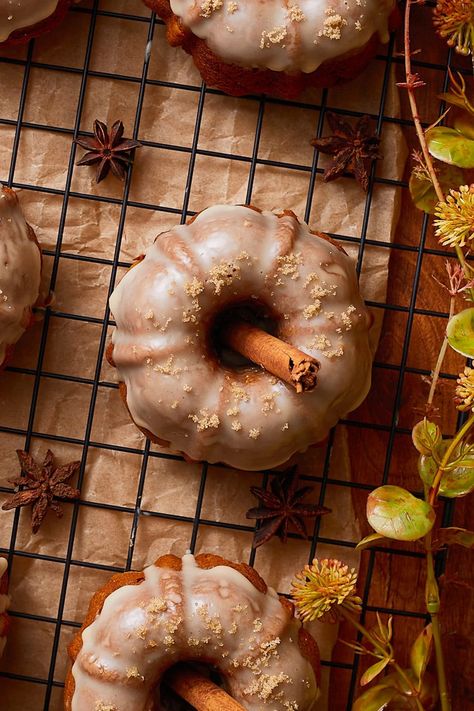 Maple Glazed Pumpkin Mini Bundt Cakes Recipe Fall Favorite Desserts, Pumpkin Cream Cheese Dip, Pumpkin Spice Cake Recipe, Pumpkin Bundt Cake Recipes, Mini Bundt Cakes Recipes, Spice Cake Recipe, Pumpkin Cakes, Cream Cheese Recipes Dip, Fall Dessert Recipes Easy