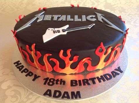 Metallica Birthday Cake, Metallica Cake, Rock Star Birthday, Cakes Decorating, Happy Birthday 18th, Star Birthday, Birthday Cakes For Women, Cakes For Women, Ideas Vintage