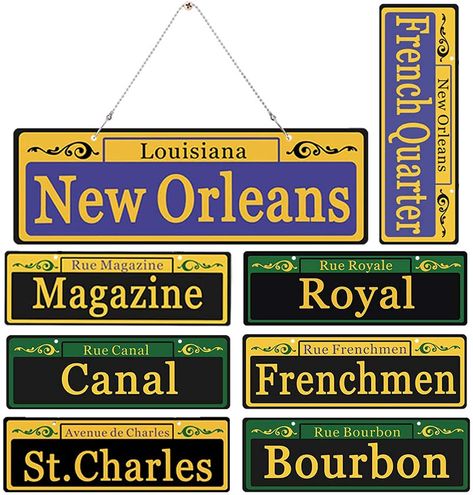 mardi gras 2022 ⋆ malarkey Street Signs Room Decor, Outdoor Carnival, New Orleans Street, New Orleans Party, Mardi Gras Party Decorations, Festival Themed Party, Carnival Decorations, Mardi Gras Parade, New Orleans Mardi Gras