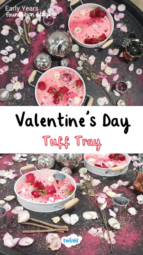 Valentine's Day eyfs fun! Click on the pin for more. Thanks to @sen_earlyyears_classroom Tuff Tray Ideas Eyfs, Tuff Tray Ideas, Tuff Spot, Continuous Provision, Early Years Foundation Stage, Eyfs Activities, Nursery Activities, Tuff Tray, Valentine Activities