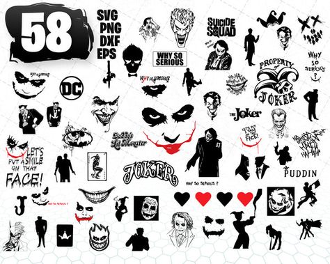 Joker Silhouette, Joker Symbol, Joker And Harley Tattoo, Joker Face Tattoo, Harley Tattoos, Joker Tattoo Design, Harley Quinn Tattoo, Skull Decal, Joker Face