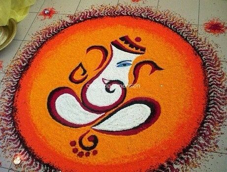 R Rangoli Designs Ideas, Ganesh Rangoli, Ganesha Rangoli, Poster Rangoli, Rangoli Designs Simple Diwali, Floor Designs, Easy Rangoli Designs Diwali, Rangoli Designs Latest, Simple Rangoli Designs Images