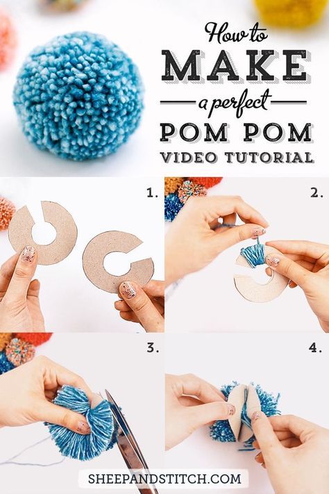 Pom Pom How To Make, Pom Pom Instructions, Pom Pom Crafts How To Make, Pom Pom Tutorial How To Make, How Do You Make Pom Poms Out Of Yarn, How Make Pom Poms, How To Make Poms Out Of Yarn, Make A Pom Pom, How To Do A Pom Pom