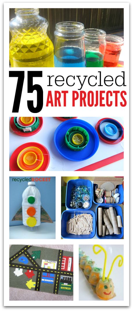 Not just for Earth Day - these recycled art projects are fantastic! Recycled Art Projects For Kids, Recycled Crafts Kids, Recycled Art Projects, Upcycling Diy, Art Projects For Kids, Recycled Projects, Recycled Art, Recycled Crafts, Preschool Art