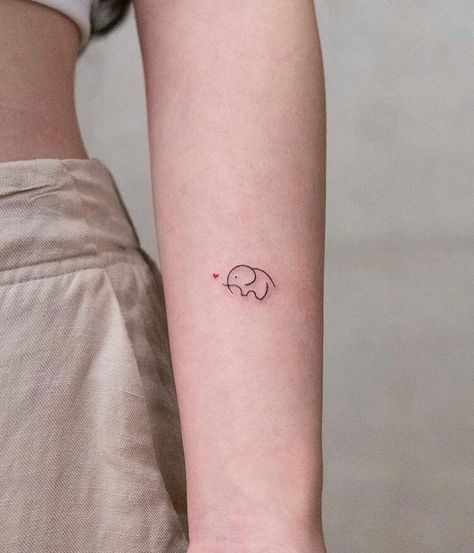 Simple Elephant Tattoo, Small Tattoo Ideas For Women, Simple Tattoos For Women, Small Tattoo Ideas, Small Tattoos Simple, Forearm Tattoo Women, Pretty Tattoos For Women, Tattoo Ideas For Women, Cute Small Tattoos