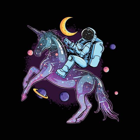 Space Unicorn, Astronaut Illustration, Feminism Art, Unicorn Tattoos, Horse Sketch, Astronaut Art, Space Cowboy, Psy Art, Unicorn Horse