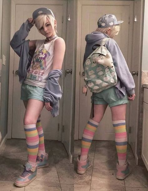 Fashion Kawaii, Bralette Outfit, Pastel Goth Fashion, Pastel Outfit, Queer Fashion, Pastel Fashion, Androgynous Fashion, Japanese Street Fashion, Mode Inspo