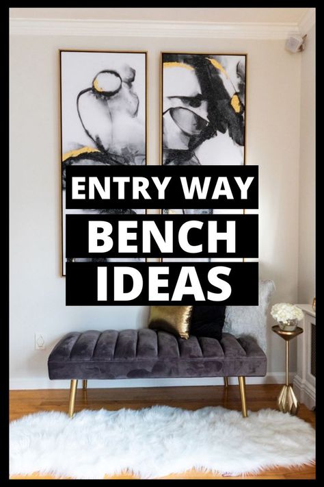 entryway bench Bench And Side Table Entryway, Entrance Hall Ideas With Bench, Front Entrance Seating Ideas, Entry Bench Decor Entryway Modern, Hallway Bench Ideas Entryway Modern, Wall Decor Above Bench Entry Ways, Entrance Hall Seating Ideas, Small Hallway Bench Ideas, Hallway Seating Ideas Entrance