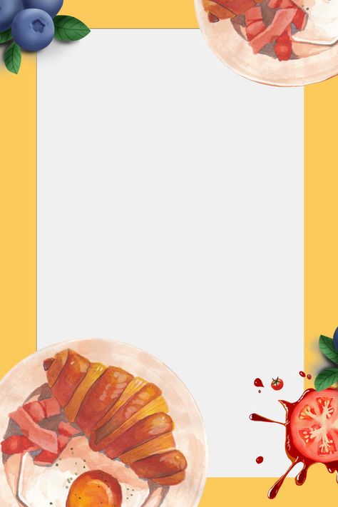 Western Food Menu, Poster Background Template, Food Background Wallpapers, Gourmet Pastries, Menu Frame, Burger Cartoon, Floral Watercolor Background, Pamphlet Template, Food Background