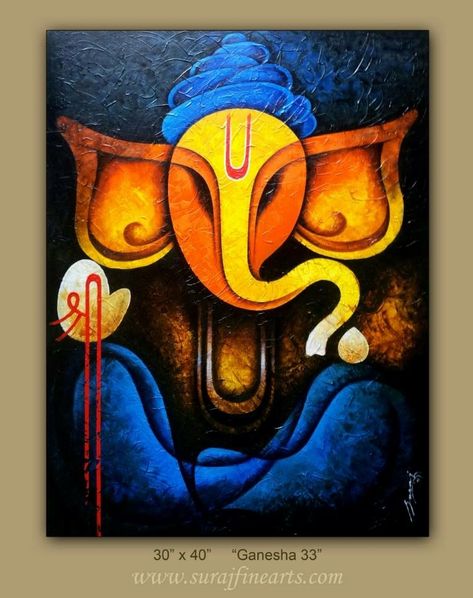 God Painting Indian, Indian God Painting, Acrylic Painting Indian, Ganesha Acrylic Painting, Hinduism Aesthetic, Modern Ganesha, Divine Paintings, Gods Painting, Painting Indian Art