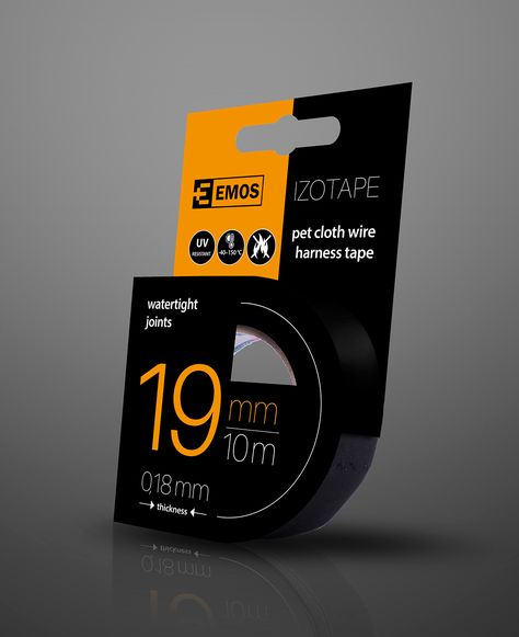 Tape Packaging Design for EMOS on Behance Tape Packaging Design, Packaging Template Design, Bar Tape, Box Tape, Graphic Design Creative, Construction Firm, Abstract Wallpaper Backgrounds, Packaging Tape, Scotch Tape