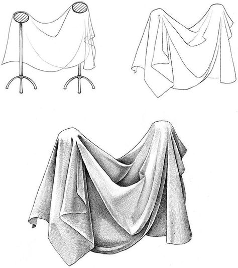 Cloth Sketch Pencil, Riso Calendar, Clothing Practice, Sketch Techniques, Drapery Drawing, Basic Sketching, Fabric Drawing, Art Basics, Object Drawing