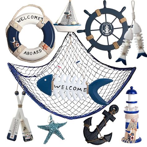 Anchor Theme Gates, Fishing Net Seating Chart, Boat Nursery Wall Art, Duffy Boat Party Table Settings, Life Preserver Door Wreath, Mediterranean Home Accessories, Pirate Theme Door Hanger, Rustic Nautical Wall Art, Party Fishing Boat