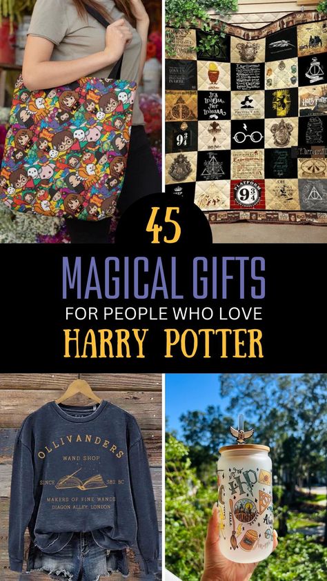 If you’re searching for a Harry Potter gift for a friend, you are going to love this collection of magical ideas! Harry Potter Christmas Gift Ideas, Harry Potter Gifts For Kids, Harry Potter Gift Basket Ideas, Harry Potter Gifts For Adults, Harry Potter Teacher Gifts, Harry Potter Basket, Harry Potter Gift Wrapping Ideas, Harry Potter Gifts Ideas, Universal Gift Ideas