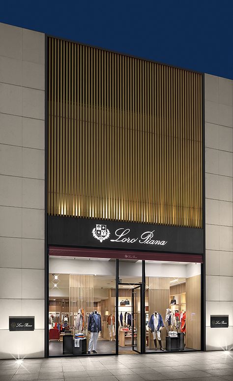 Duygu Arseven - Loro Piana Shop Front Design Retail, Facade Retail, Mall Facade, Store Architecture, Retail Facade, Commercial Design Exterior, Retail Architecture, Bakery Design Interior, Shop Facade