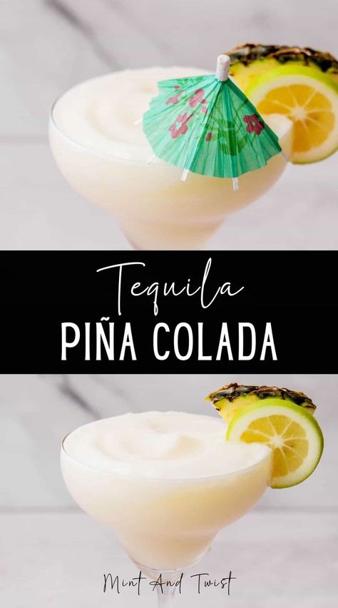 Elevate your cocktail experience with this Tequila Piña Colada, a refreshing tropical cocktail that combines the classic flavors of a Piña Colada with the boldness of tequila. This drink is perfect for Cinco de Mayo celebrations, summer parties, or any time you crave a tropical twist on a classic cocktail. Pina Colada Drinks, Frozen Pina Colada, Flavored Margaritas, Coconut Margarita, Pina Colada Recipe, Pineapple Margarita, Tropical Twist, Refreshing Food, Frozen Pineapple