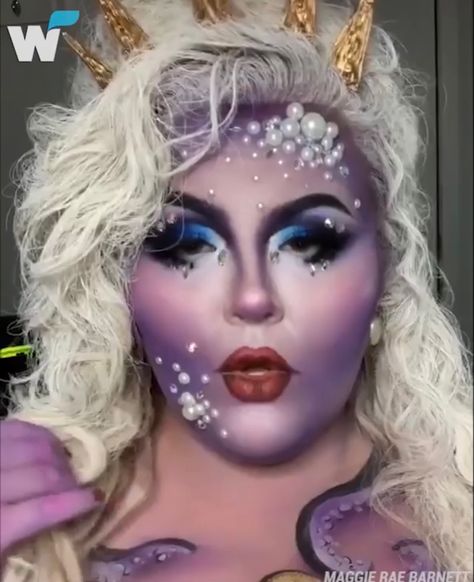 Ursula Costume Makeup, Disney Halloween Makeup, Ursula Makeup, Ursula Costume, Halloween Folk Art, Special Makeup, Mermaid Halloween, Celebrity Halloween Costumes, Halloween Makeup Inspiration