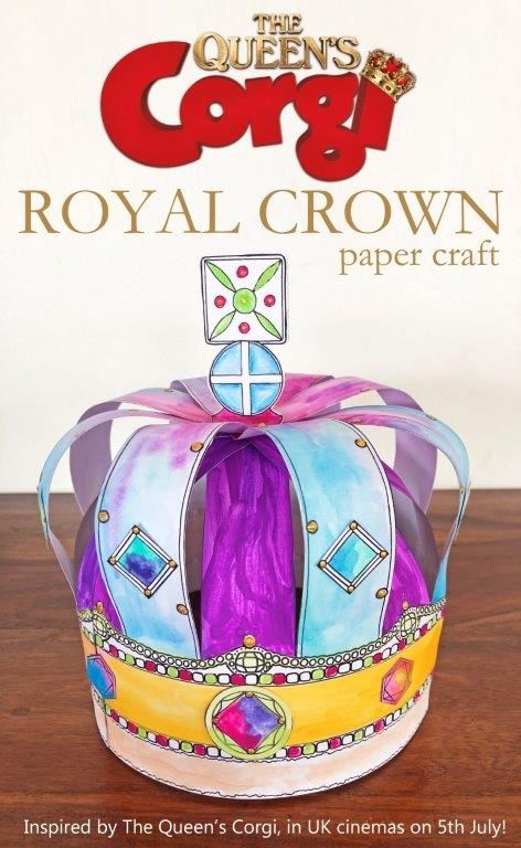 Royal Crown Printable for The Queen's Corgi Movie - Red Ted Art - Make crafting with kids easy  fun Hole Punch Crafts, Royal Paper, Crown Printable, Make A Crown, Red Ted Art, Crown Template, Crown For Kids, Paper Crown, Crown Crafts