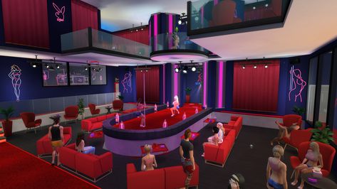 Illusion Strip Club & Brothel [CC] - Lots - LoversLab Sims Nightclub Ideas, Strip Club Floor Plan, Club Cc Sims 4, Strip Club Sims 4 Build, Bloxburg Strip Club Ideas, Sims Strip Club, Sims 4 Cc Strip Club Furniture, Sims 4 Strip Club Build, Sims 4 Club Cc