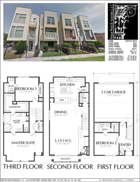 Townhouse Floor Plans, New Brownstone Floor Plan, Town Home Designers, – Preston Wood & Associates Townhouse Floor Plans, Townhouse Plans, Town House Plans, Anchor Cross, 3 Bedroom Floor Plan, Town Homes, Townhouse Interior, Modern Townhouse, Townhouse Designs